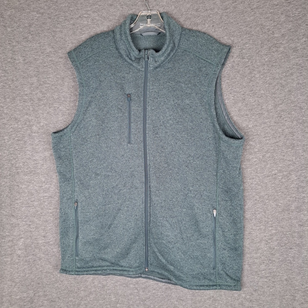 Holderness & Bourne Vest Mens XL Olive Green Fleece Ashby Full Zip Golf Outdoor